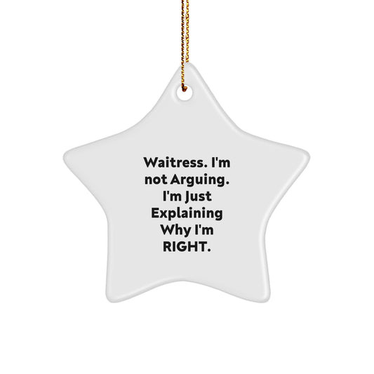 Funny Waitress Gifts for Her, Star Ornament Quote - Gifts from Friends, Family or Coworkers - Unique Christmas Unique Gifts - Image 1