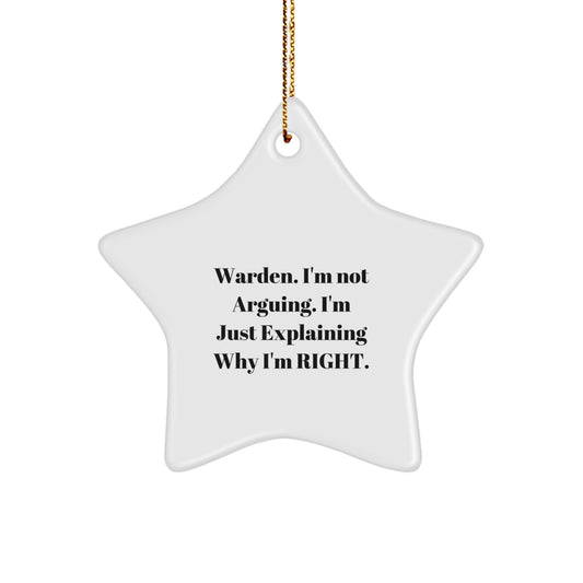 Warden Funny Quote Star Ornament Gifts from Friends for Warden Christmas Unique Decorations - Image 1