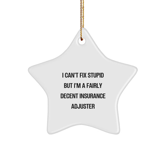 Funny Insurance Adjuster Star Ornament, Gifts for Men, Women, and Insurance Adjuster Friends from Coworkers, Family - Christmas Unique Gifts - Image 1