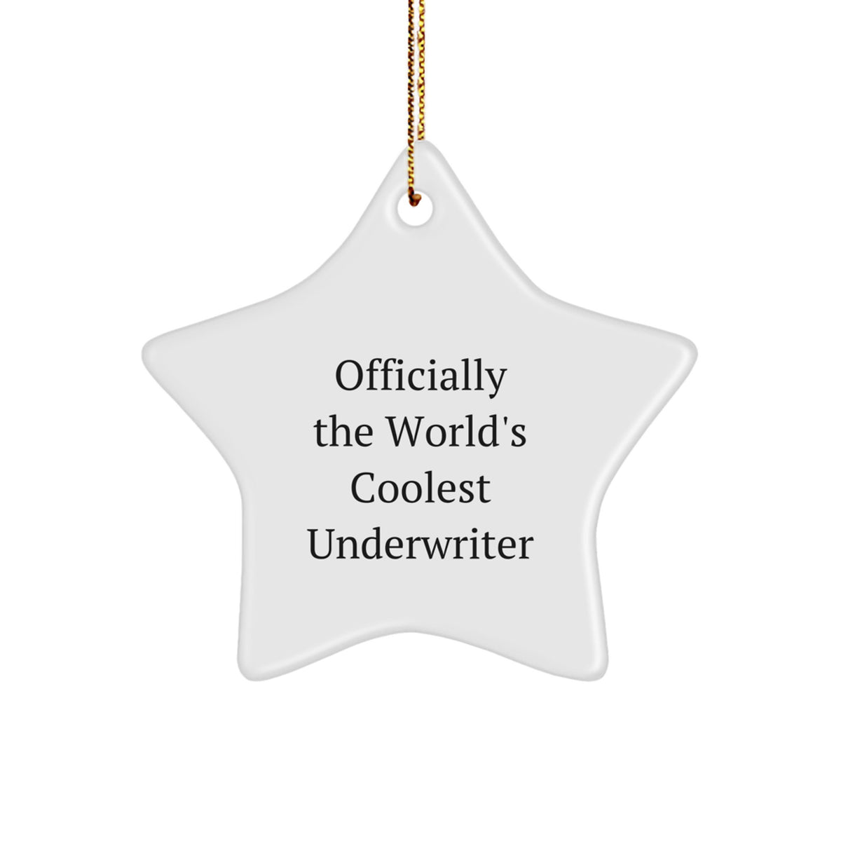 Cute Underwriter Gifts from Friends - Officially The World's Coolest Underwriter Star Ornament for Men Women Family Coworkers - Image 1