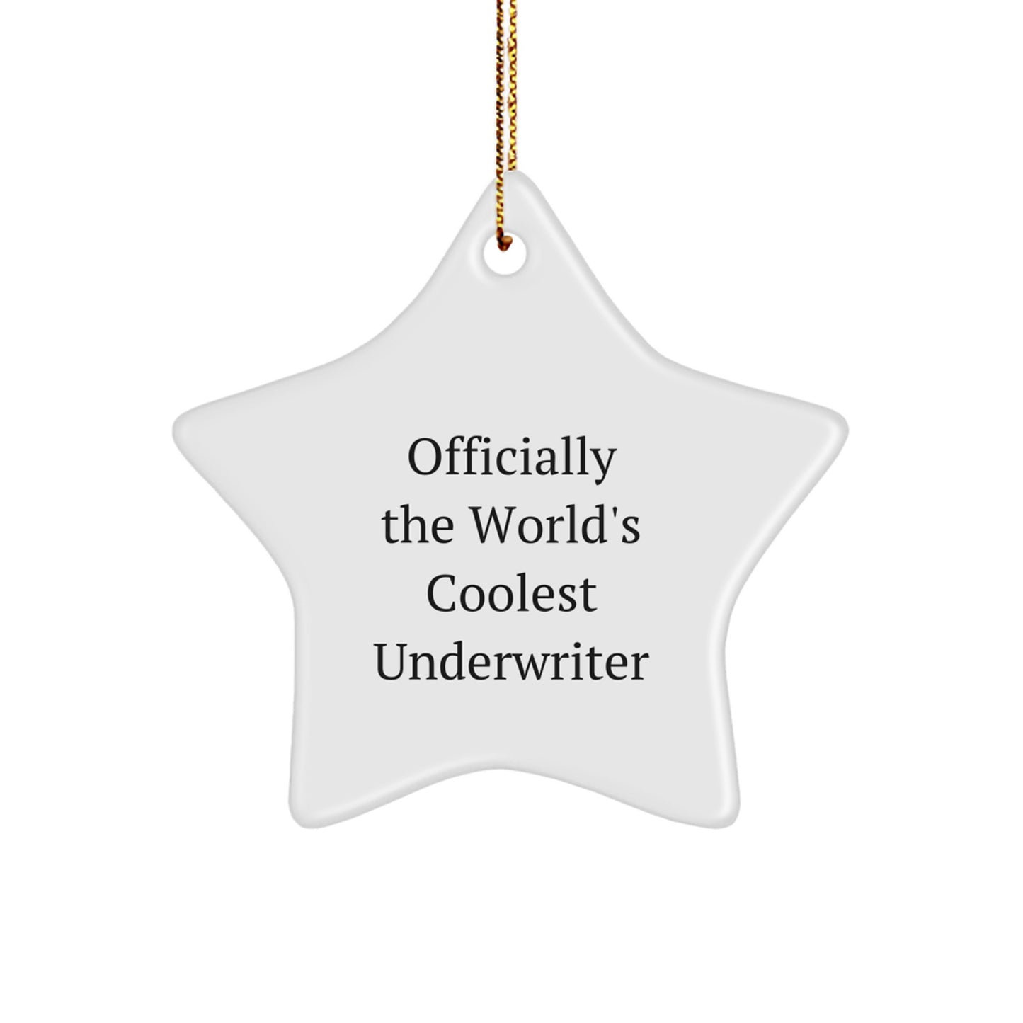 Cute Underwriter Gifts from Friends - Officially The World's Coolest Underwriter Star Ornament for Men Women Family Coworkers - Image 1