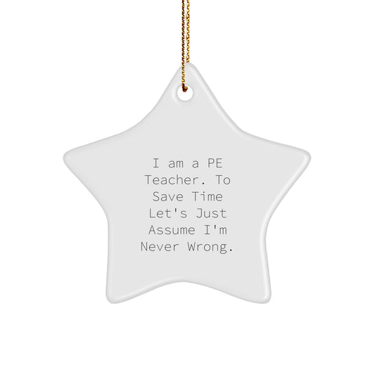 Funny PE Teacher Star Ornament Gifts from Friends for Men Women Coworkers and Family - Image 1