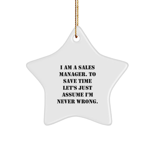 Funny Sales Manager Star Ornament Gifts from Friends for Christmas Unique Star Shaped Decorations - Image 1