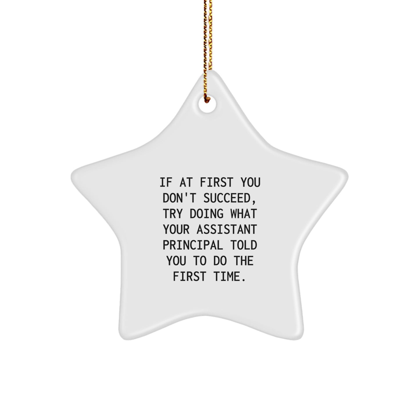 Funny Assistant Principal Gifts for Men - If You Don't Succeed Try What Assistant Principal Told You Star Ornament for Christmas Unique Gifts from Family - Image 1