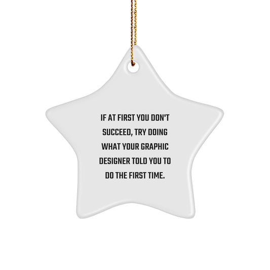 Funny Graphic Designer Gifts from Friends, Christmas Unique Star Ornament for Graphic Designer Men Women Coworkers Family - Image 1