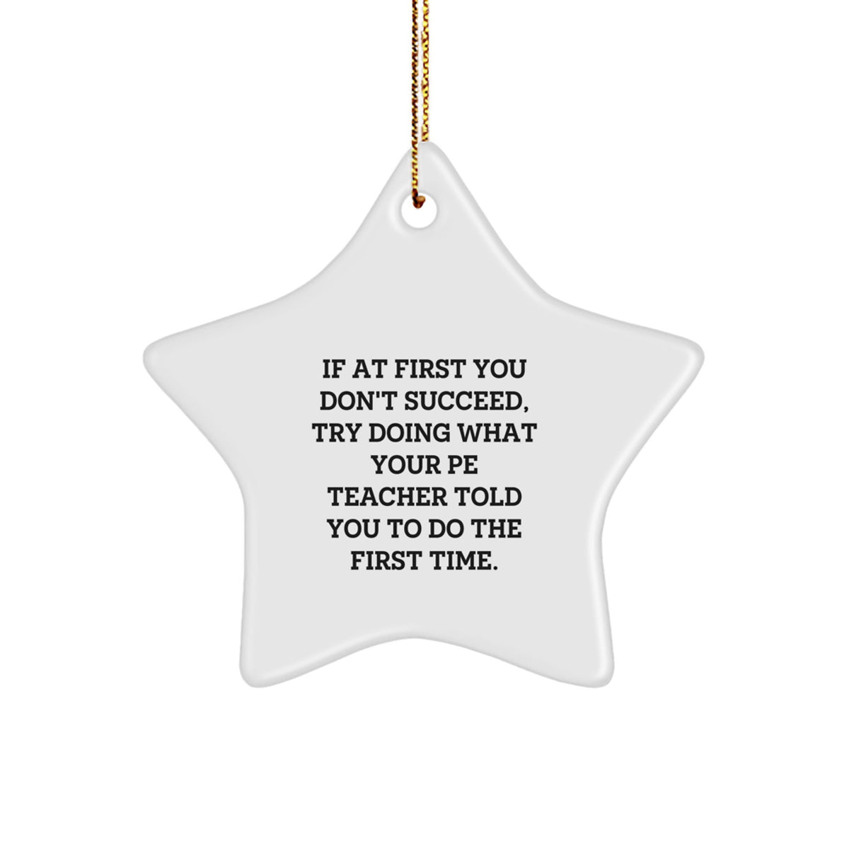 Funny PE Teacher Star Ornament Gift from Friends for Christmas Unique Gifts - Image 1
