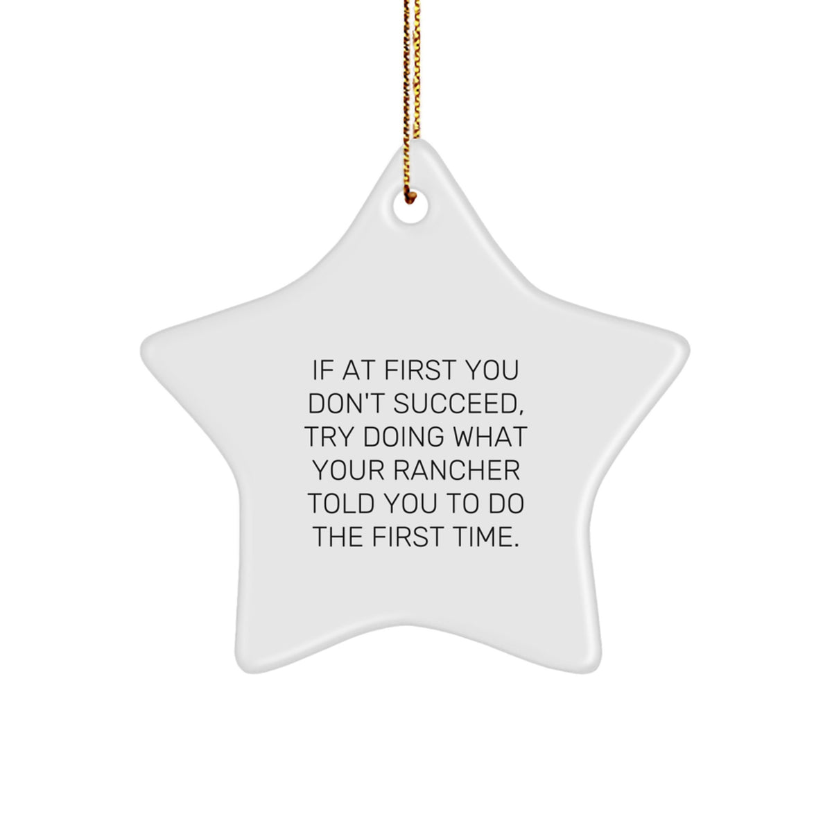 Funny Ranch Gifts from Friends for Rancher, Star Ornament Christmas Unique, Inspirational Star Shaped MDF Wood - Image 1