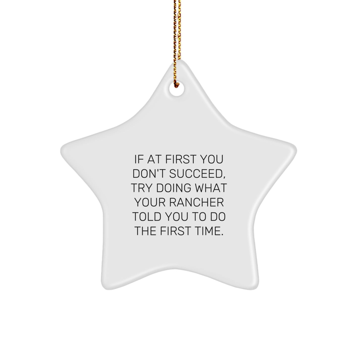 Funny Ranch Gifts from Friends for Rancher, Star Ornament Christmas Unique, Inspirational Star Shaped MDF Wood - Image 1