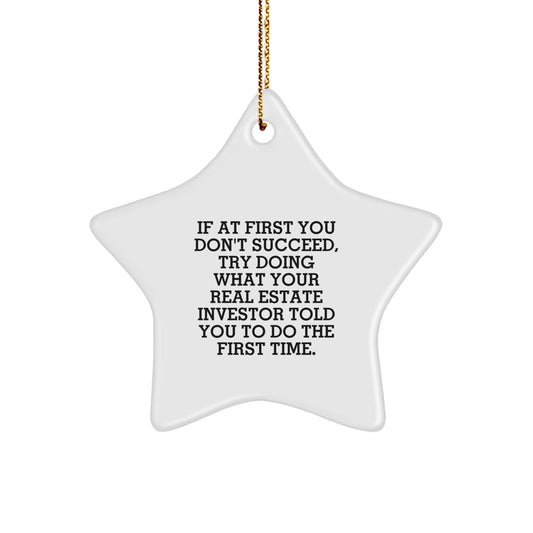Funny Real Estate Investor Star Ornament Gifts from Friends and Family for Christmas Decorations - Image 1
