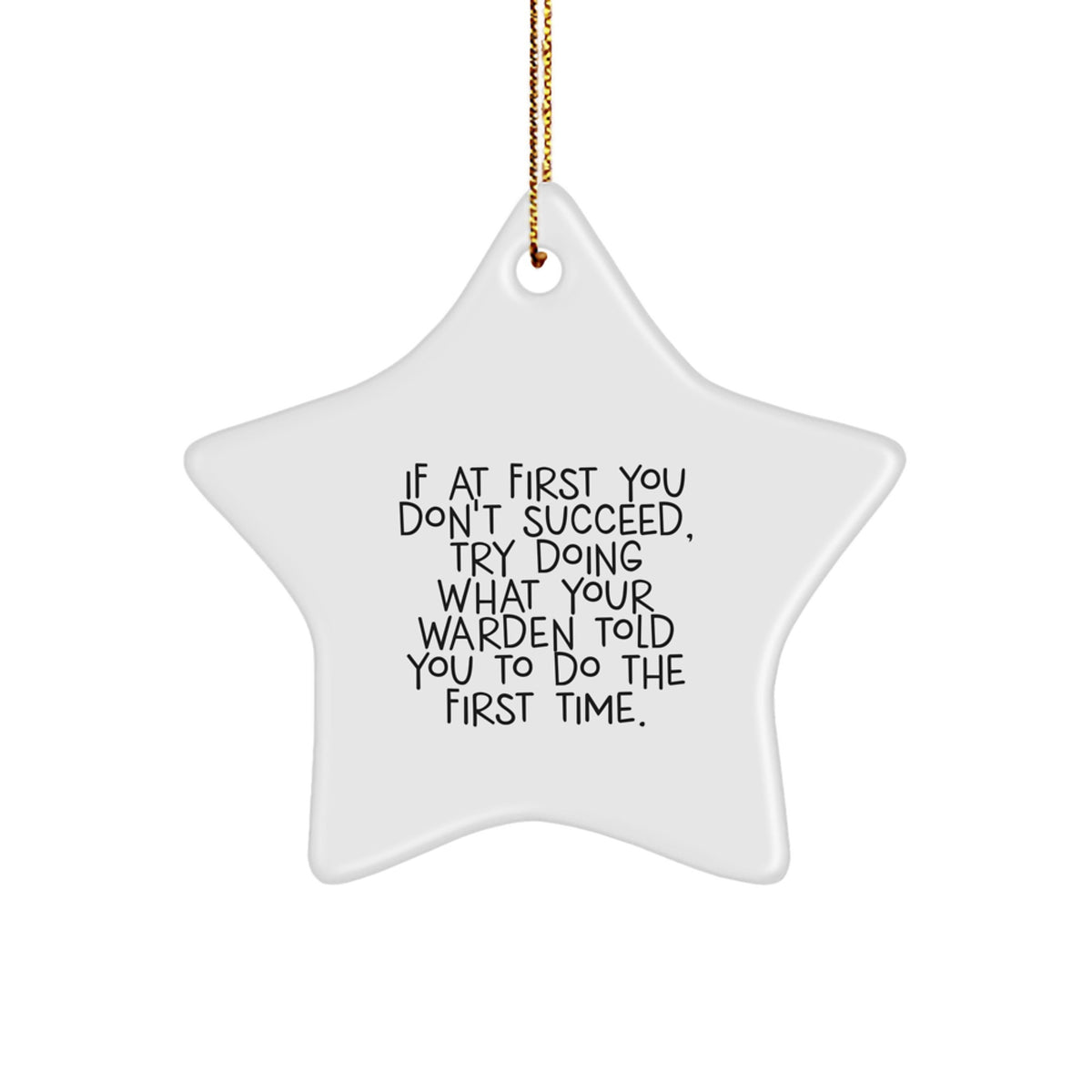 Funny Warden Christmas Unique Gifts - Star Ornament with Inspirational Quote, Gifts from Friends or Family for Men or Women, Warden Wishes - Image 1