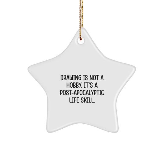 Funny Drawing Star Ornament Gifts for Friends from Friends, Unique Handmade Drawing Decorations for Christmas, Star Shaped Drawing Gift for Family, Friends and Coworkers - Image 1