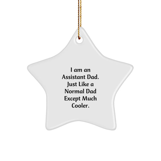 Unique Gifts for Assistant Dads, Funny Star Ornament, White Star Shaped, Perfect for Men or Women, Gifts from Friends or Family, Christmas Unique Gifts - Image 1