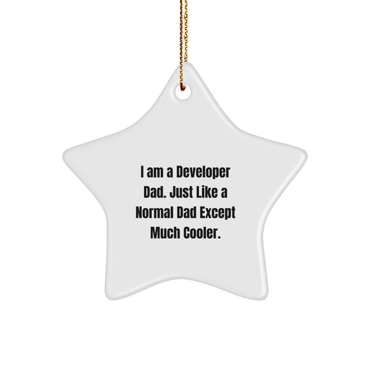 Unique Developer Gifts from Dad for Christmas - Funny Star Ornament for Men, Cool Developer Decorations - Image 1