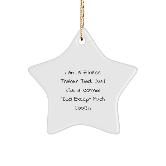Funny Fitness Trainer Dad Gifts for Him Star Ornament - Gifts from Dad to Fitness Trainer Men for Christmas Unique Decorations - Image 1