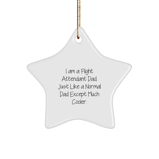 Flight Attendant Dad Gifts for Men - Funny Star Ornament, Christmas Unique Gifts from Friends and Family, I'm a Flight Attendant Dad. Just Like a Normal Dad Except Much Cooler. - Image 1