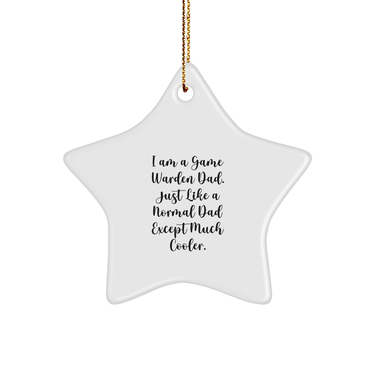 Funny Game Warden Dad Gifts from Family, Star Ornament for Game Warden Men, Unique Christmas Unique Gifts for Game Wardens - Image 1