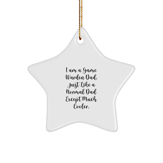 Funny Game Warden Dad Gifts from Family, Star Ornament for Game Warden Men, Unique Christmas Unique Gifts for Game Wardens - Image 1