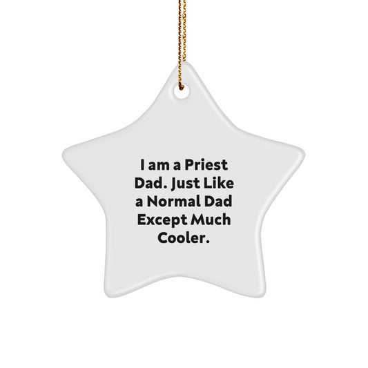 Funny Priest Star Ornament, Gift from Men to Priest, Perfect for Christmas Unique Gifts for Priest Dad - Image 1