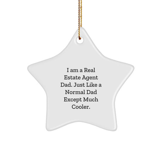 Funny Real Estate Agent Gifts for Men - Star Ornament for Dad - Gifts from Husband to Husband - Christmas Unique Gifts - Image 1