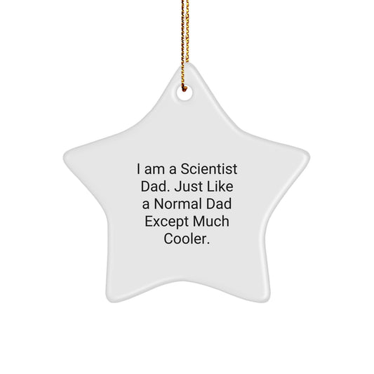 Funny Scientist Star Ornament Gifts for Dad from Family - Christmas Unique Star Decorations - Image 1