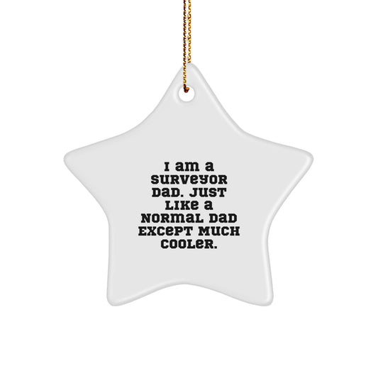 Surveyor Dad Keepsake Starry Bright Christmas Ornament for Him Gift - Image 1