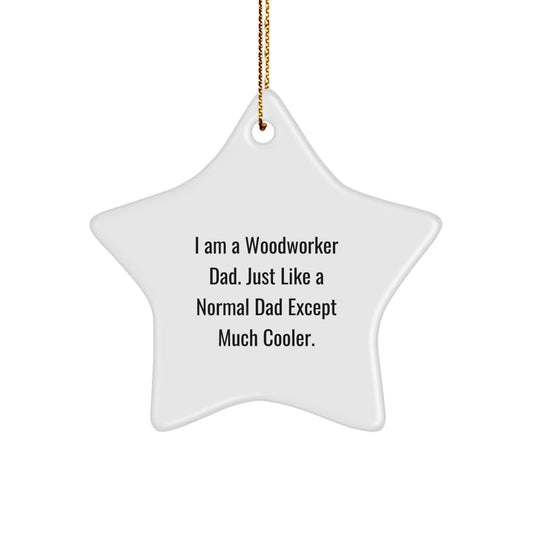 Christmas Gift for Her Woodworker Dad Star Ornament Present - Image 1
