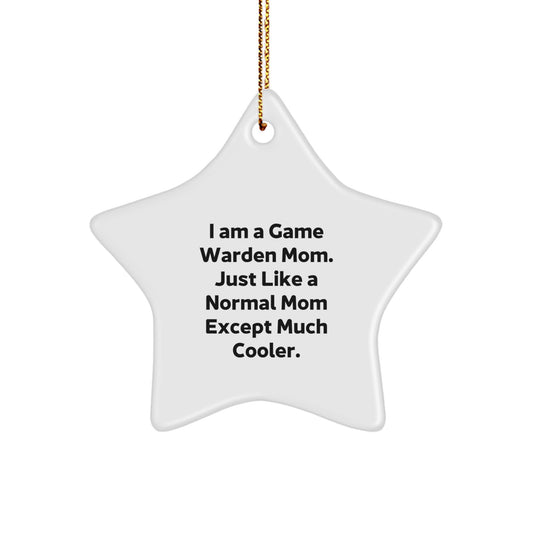 Funny Game Warden Gifts for Men, Game Warden Mom Star Ornament, Gifts from Family to Game Wardens, Christmas Unique Gifts - Image 1