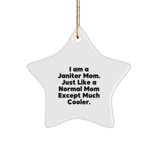 Funny Janitor Gifts from Janitor Mom, Star Ornament for Janitor, Christmas Unique Gifts - Image 1