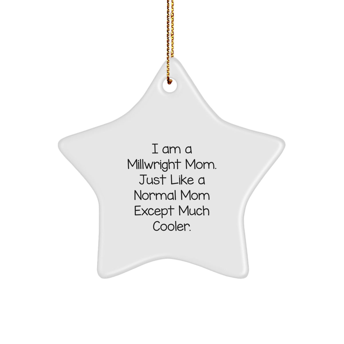 Christmas Gift for Her Millwright Mom Star Ornament White Present - Image 1
