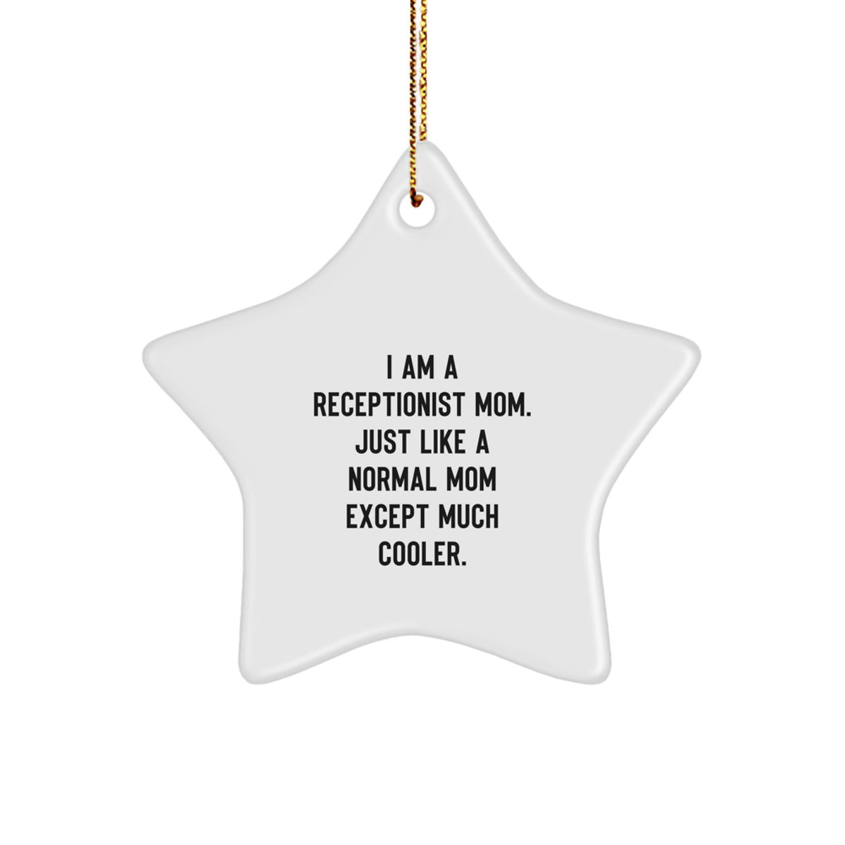 Christmas Gift for Her Receptionist Mom Star Ornament Present White - Image 1