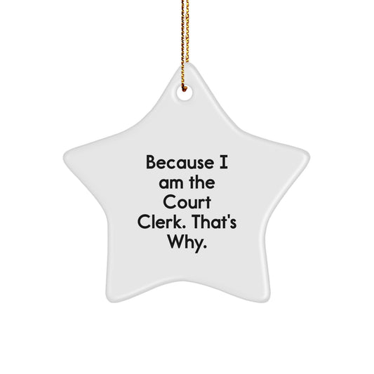 Court Clerk Bright Unique Keepsake Christmas Ornament for Him Gift - Image 1