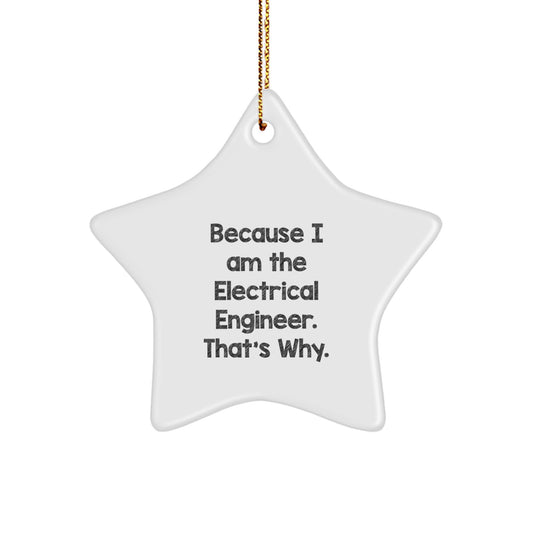 Christmas Ornament Gift for Coworkers - Because I Am The Electrical - Image 1