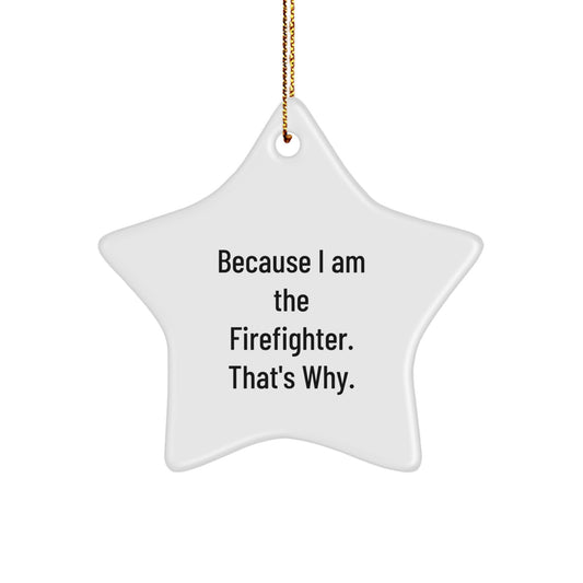 Firefighter Keepsake Bright Star Christmas Ornament for Him Gift - Image 1