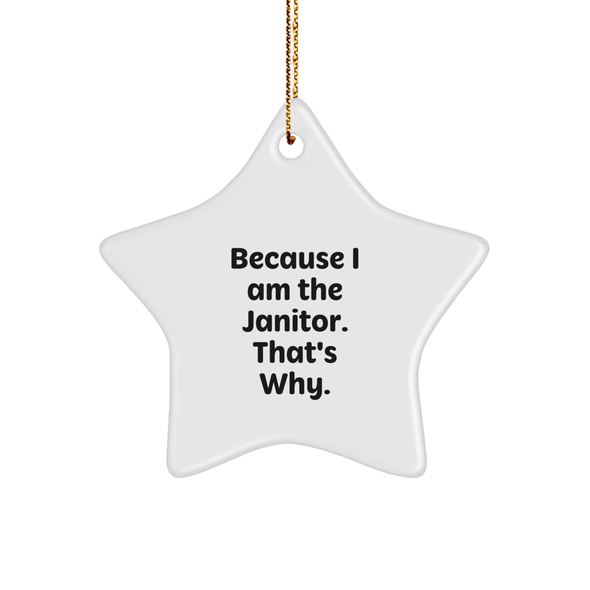 Witty Janitor Star Ornament Christmas Gift for Roommates Memento - Image 1