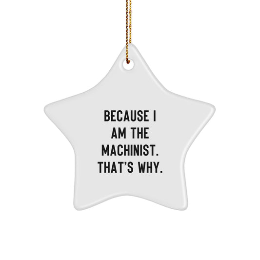 Machinist Star Ornament for Her Present Christmas Gift Vibrant Keepsake - Image 1