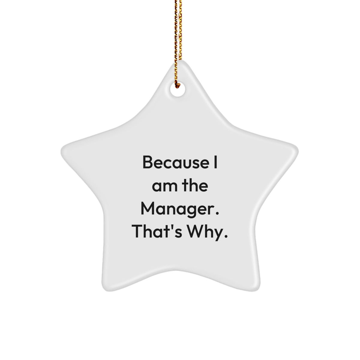 Christmas Gift for Teens Funny Manager Star Ornament - Because I Am The - Image 1