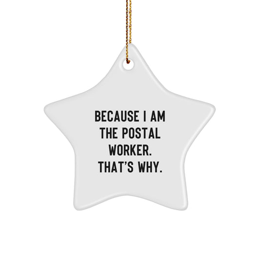 Christmas Gift Postal Worker Star Ornament for Her Present - Image 1