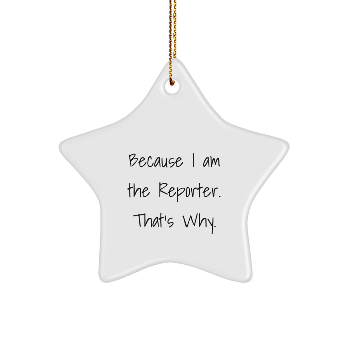 Reporter Star Keepsake White Durable Christmas Ornament for Him Gift - Image 1