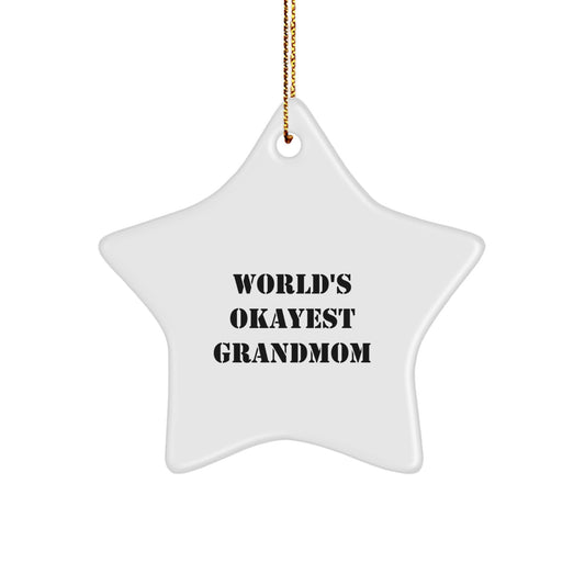 World's Okayest Grandmom Star Ornament for Roommates Christmas Gift - Image 1