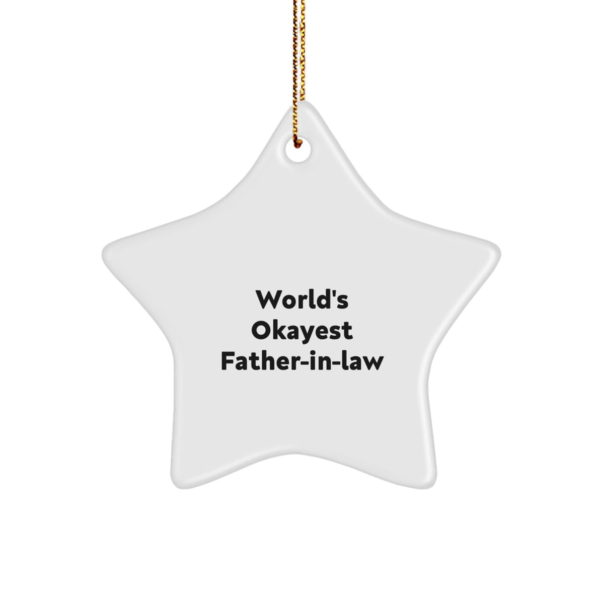 Christmas Gift World's Okayest Father-in-law Star Ornament Present - Image 1
