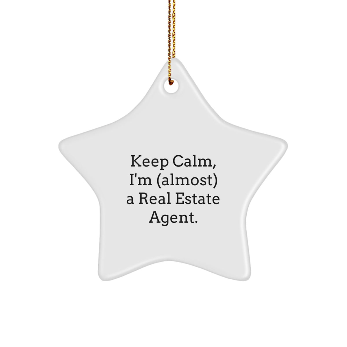 For Him Keep Calm Keepsake Real Estate Agent Christmas Ornament Gift - Image 1
