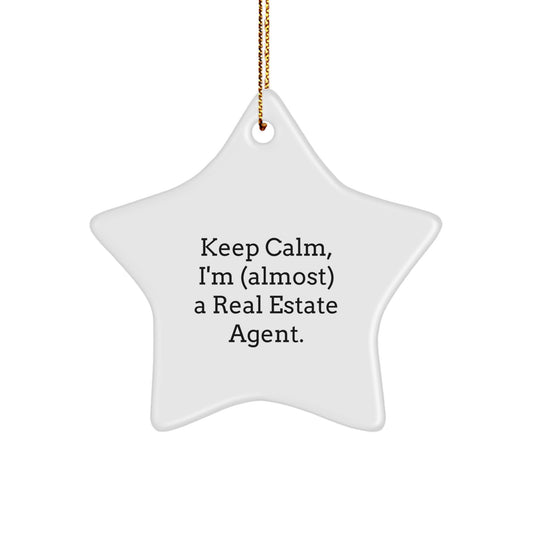 For Him Keep Calm Keepsake Real Estate Agent Christmas Ornament Gift - Image 1