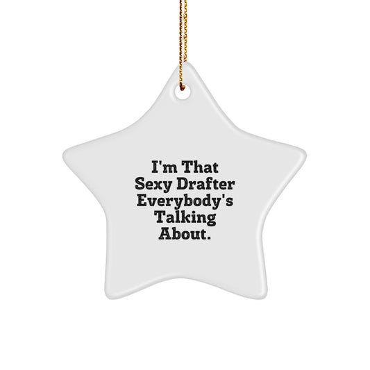 Bold Drafter Christmas Ornament Gift for Friends – Novelty Star Keepsake - Image 1