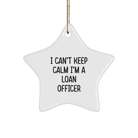Gifts from Friends and Family for Loan Officers - 'I Can't Keep Calm I'm A Loan Officer' Funny Star Ornament for Christmas Unique Gifts - Image 1
