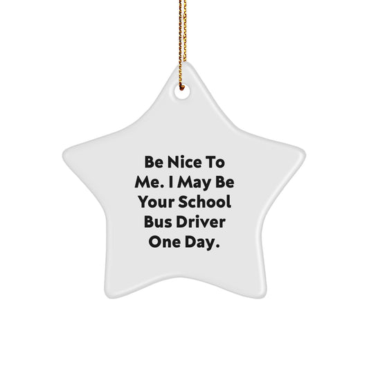 Funny School Bus Driver Gifts from Family, Friends, or Coworkers - Inspirational Star Ornament for Christmas - Image 1