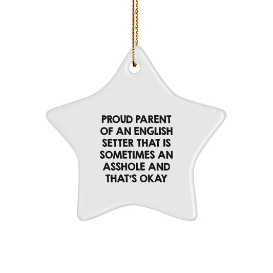 Gifts from Proud Parents to English Setters - Star Ornament, Funny English Setter Dog Gifts for Christmas - Image 1