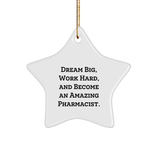 Dream Big, Work Hard, Gifts for Pharmacist, Star Ornament, Christmas, Gifts from Family - Image 1