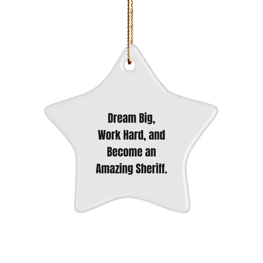 Funny Sheriff Star Ornament, Gift for Sheriff, Inspirational Sheriff Christmas Unique Gifts from Friends - Image 1
