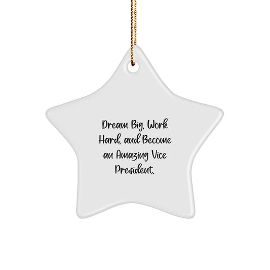 Inspirational Vice President Star Ornament Gifts from Men to Friends - Dream Big, Work Hard, and Become Amazing - Christmas Unique Gifts - Image 1