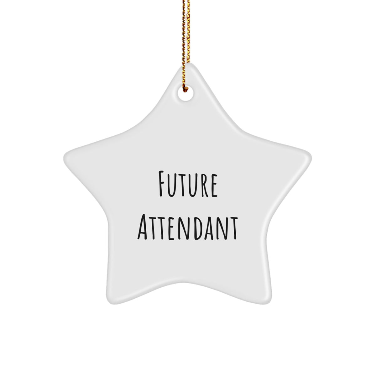 Funny Future Attendant Star Ornament Gifts from Friends, Perfect for Attendant Christmas Decorations, White Star Shaped with Inspirational Quote - Image 1